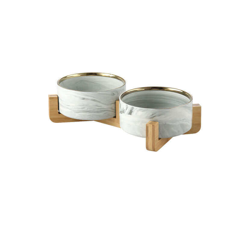 Elevated Marble Pet Bowl