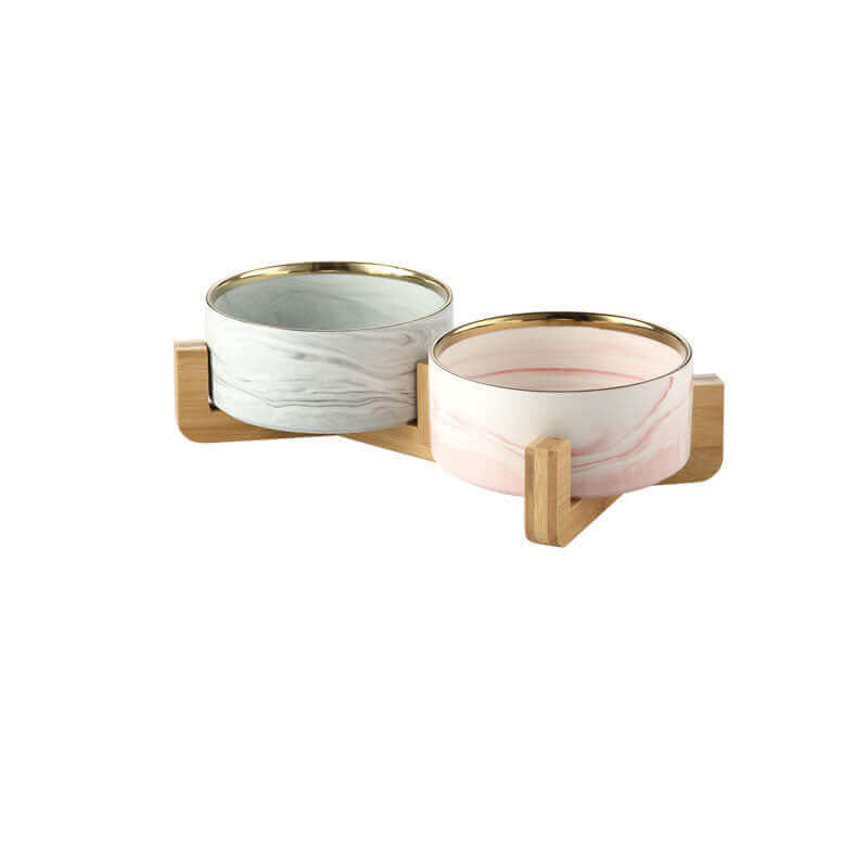 Elevated Marble Pet Bowl