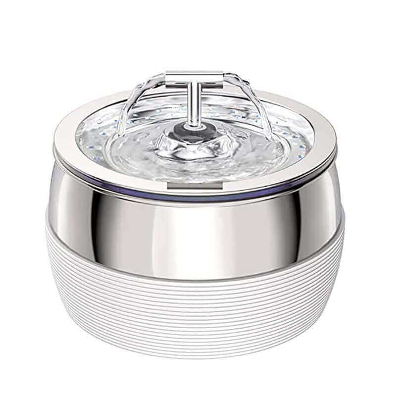 Stainless Steel Water Fountain 3.0l for pets White
