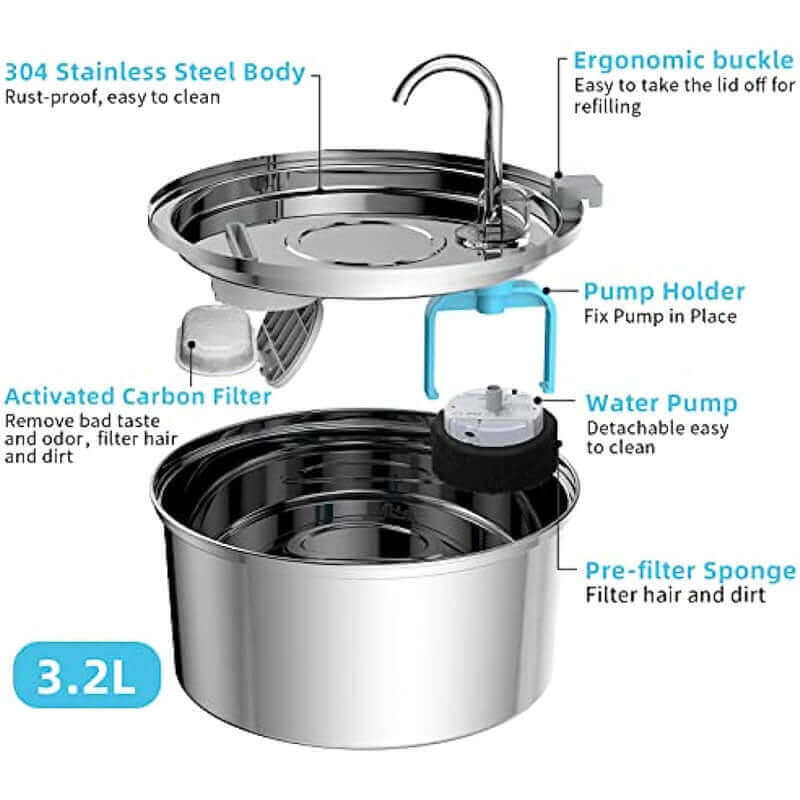 3.2l All Stainless Steel Water Fountain components