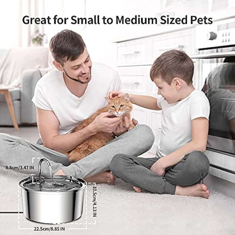 3.2l All Stainless Steel Water Fountain - Great for small to medium size pets
