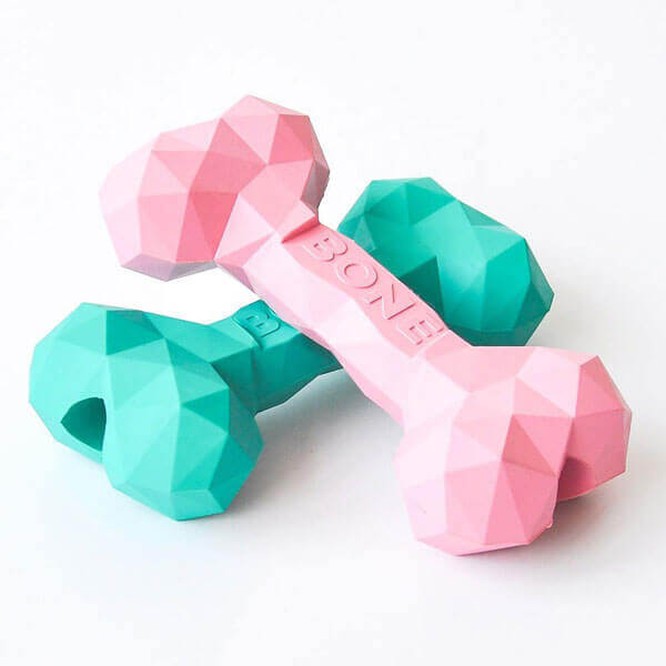 Natural Rubber Geometric Shape Dog Bone