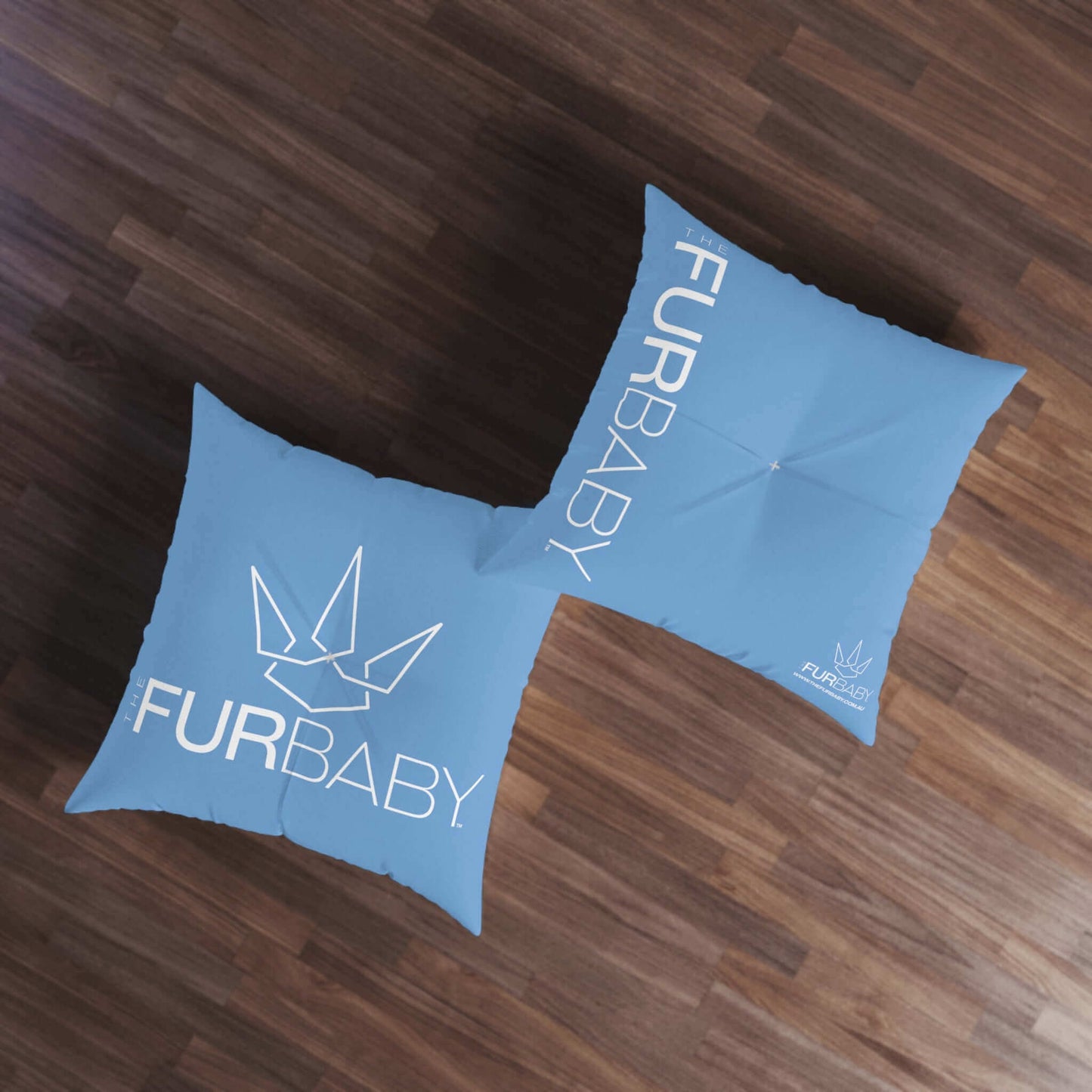 The Fur Baby Square Pet Bed Baby Blue