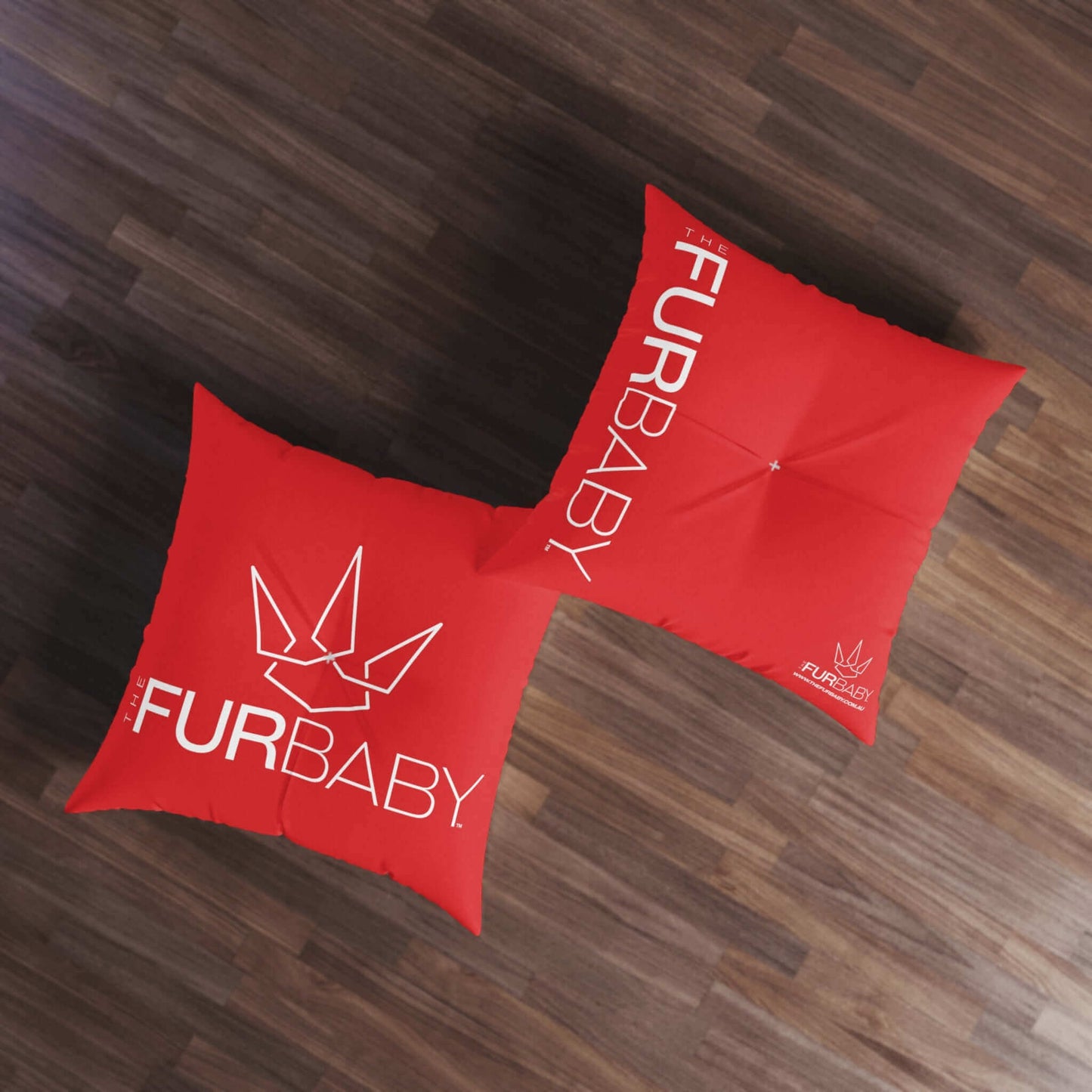 The Fur Baby Square Pet Bed Candy Apple