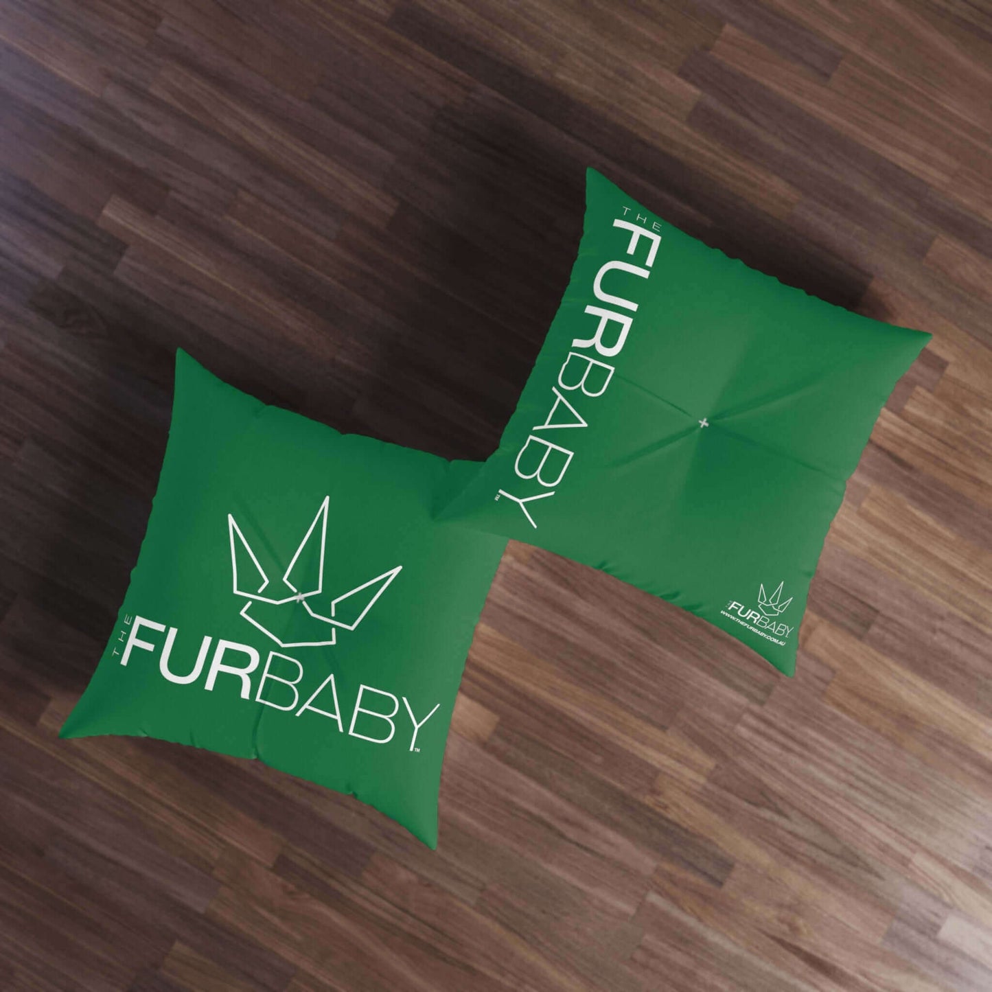 The Fur Baby Square Pet Bed Green