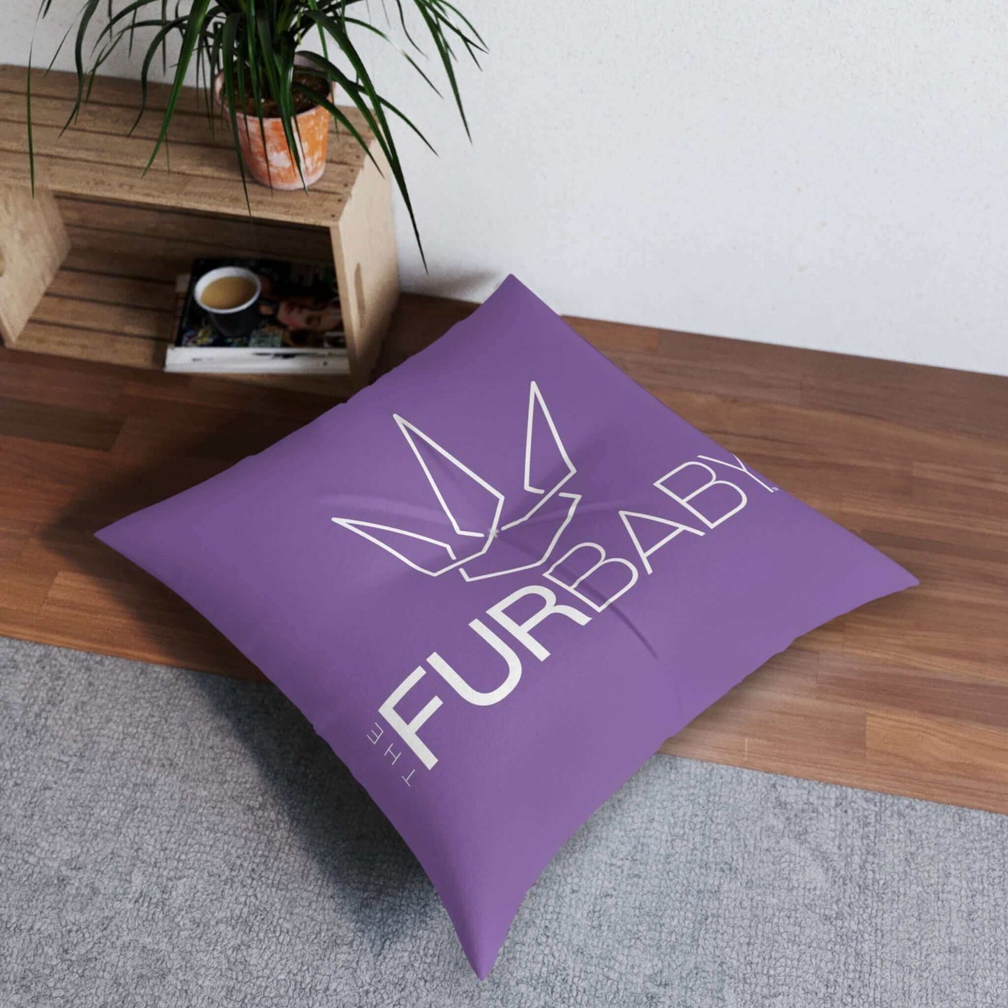 The Fur Baby Square Pet Bed Lilac