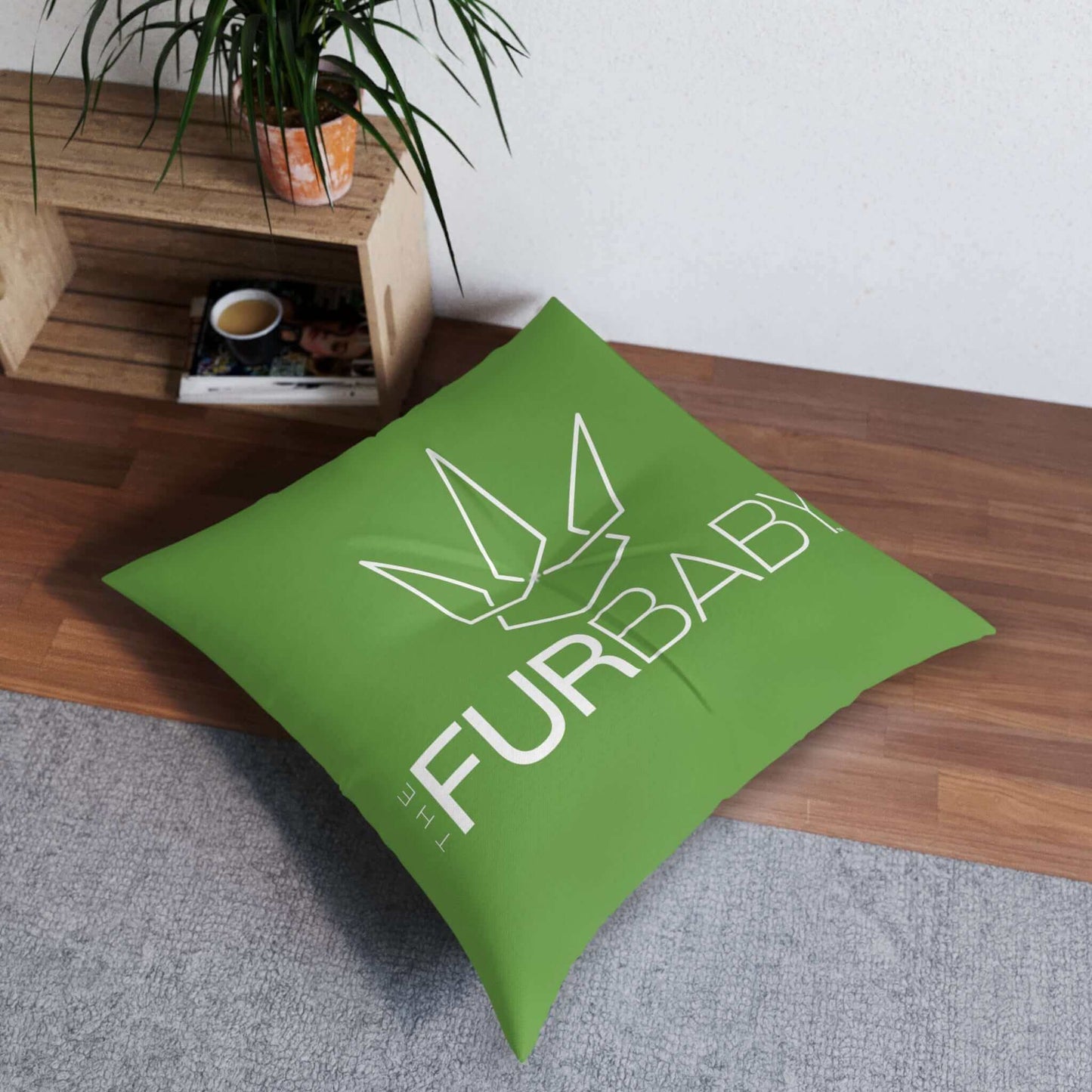 The Fur Baby Square Pet Bed Lime