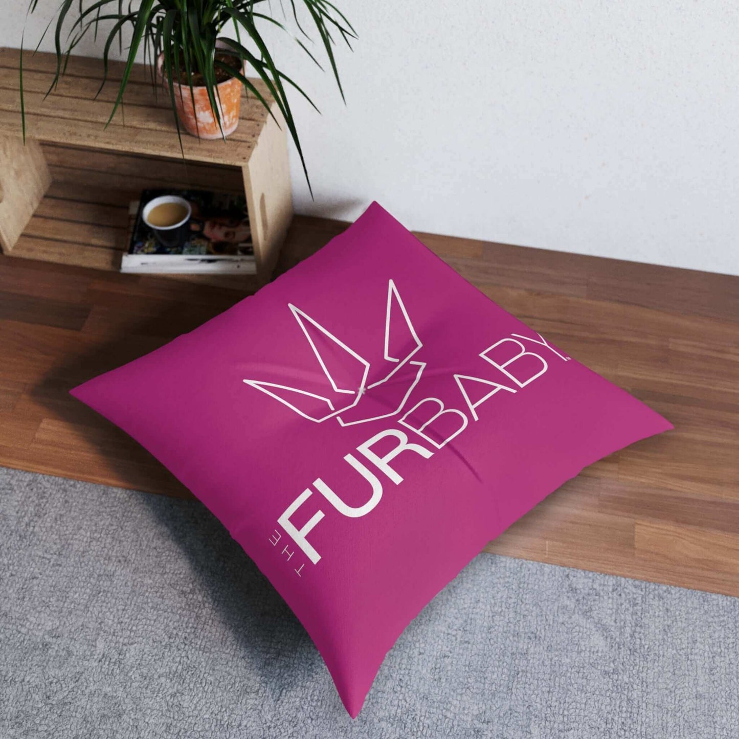 The Fur Baby Square Pet Bed Magenta