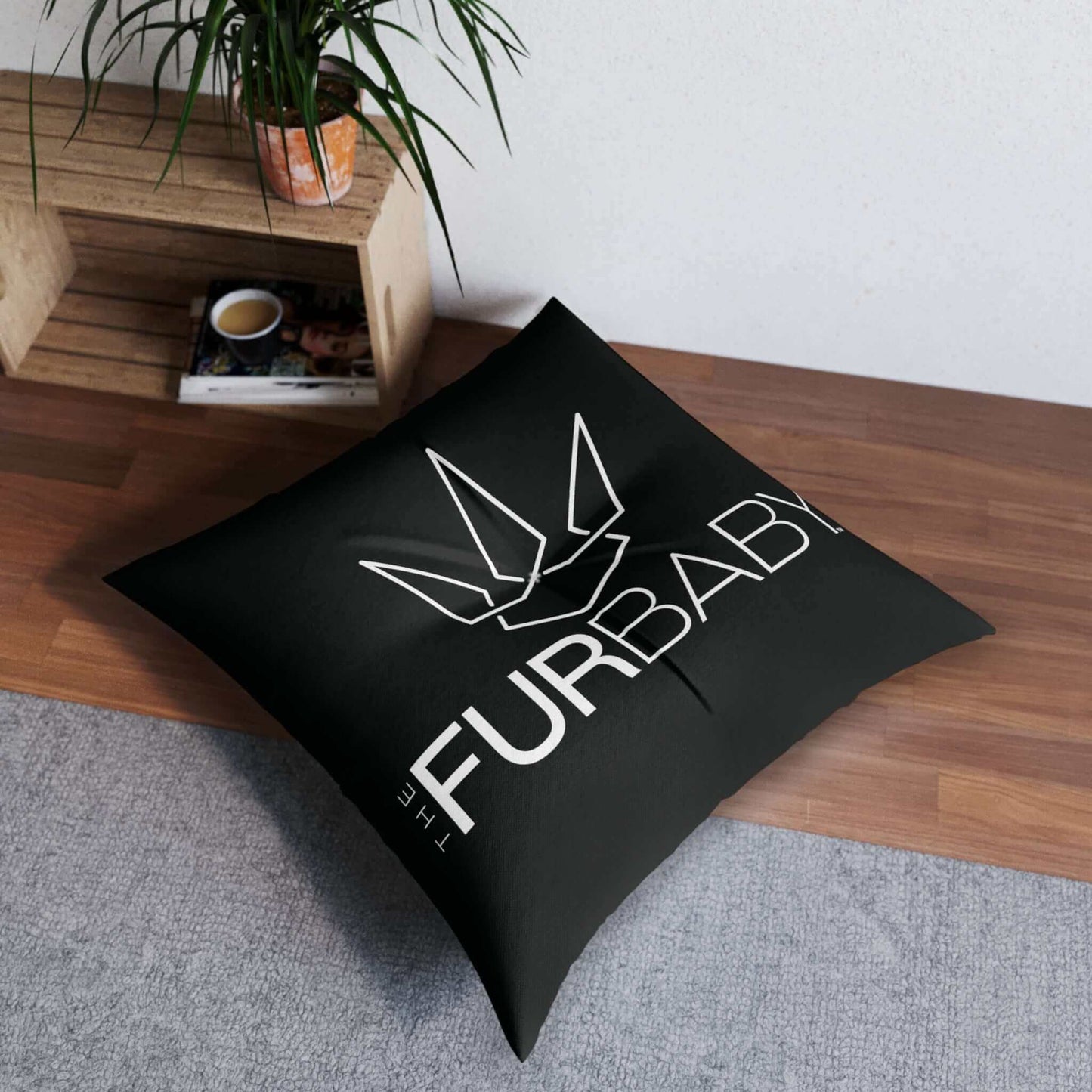 The Fur Baby Square Pet Bed Midnight