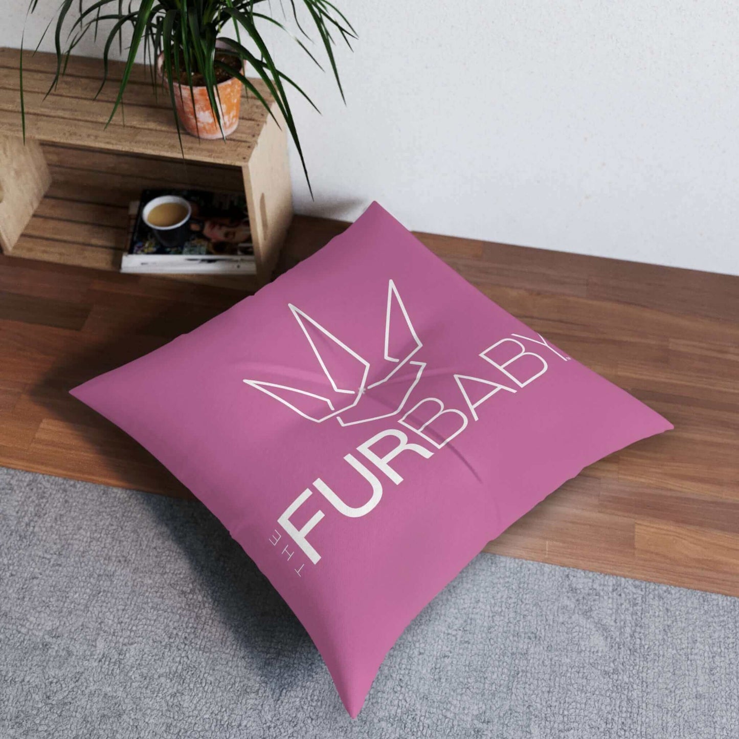 The Fur Baby Square Pet Bed Pink
