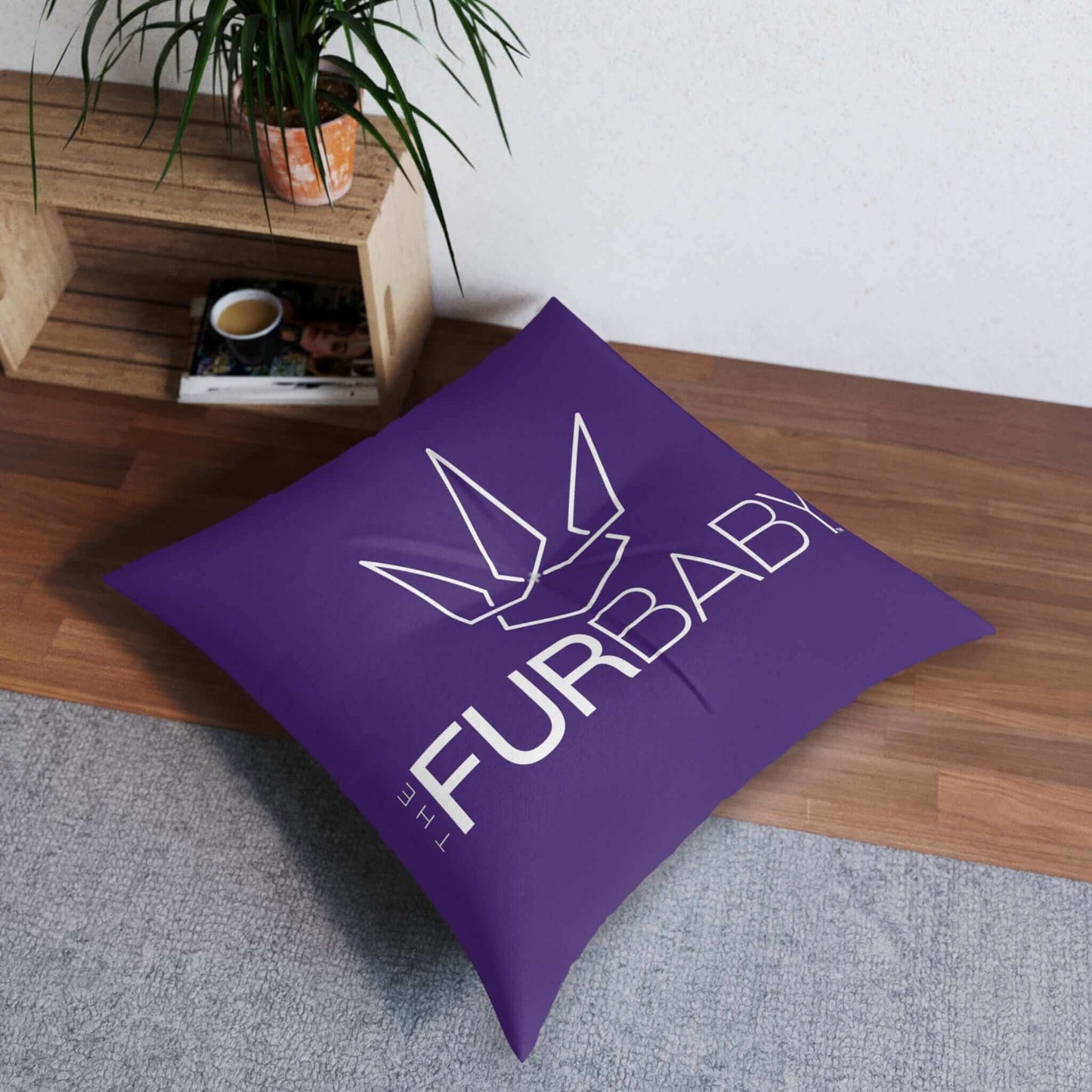 The Fur Baby Square Pet Bed Purple