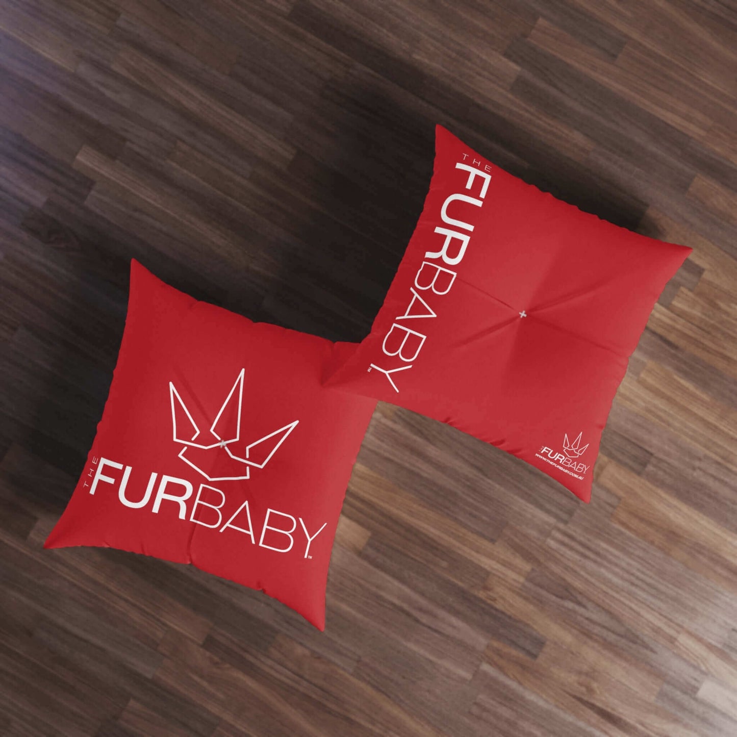 The Fur Baby Square Pet Bed Red