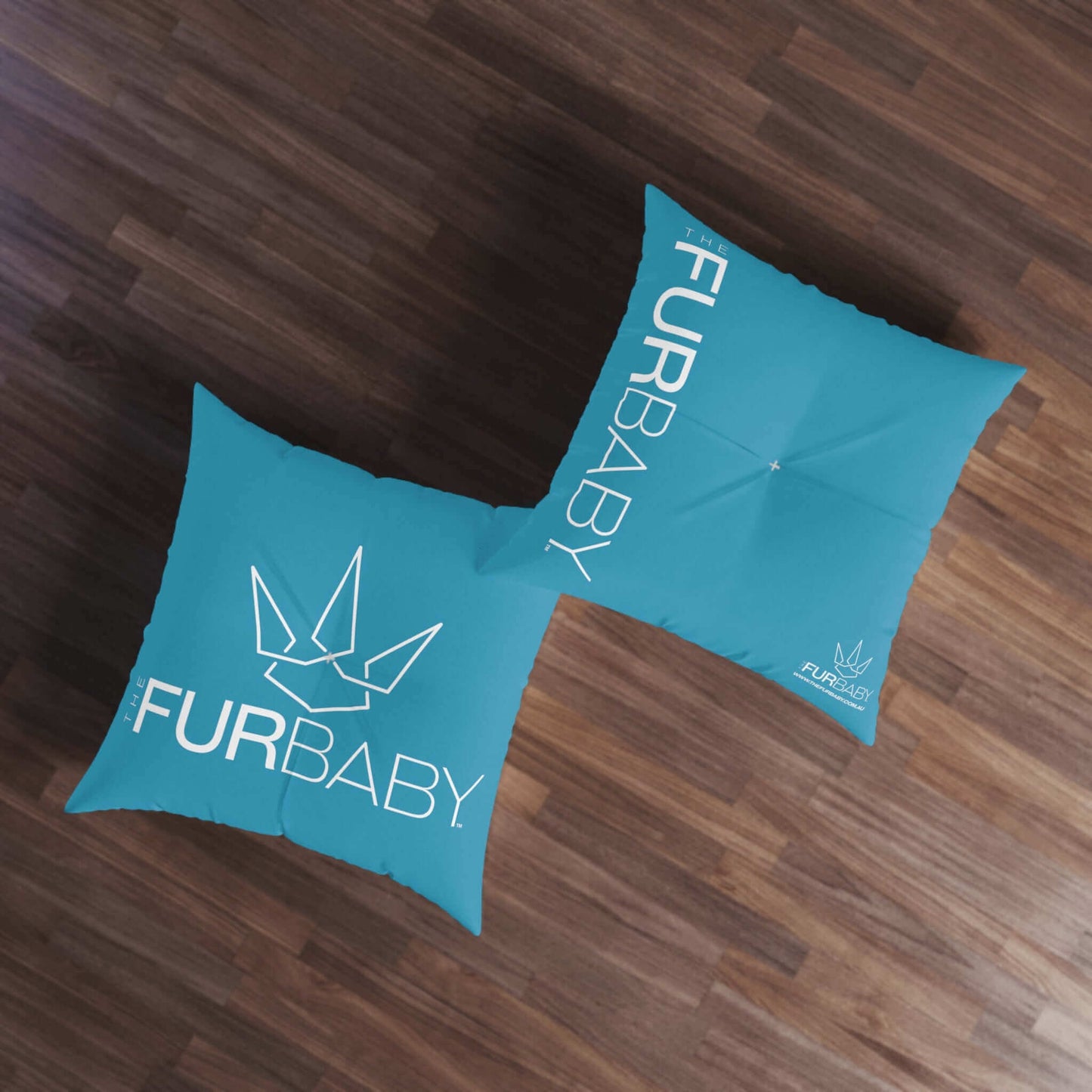 The Fur Baby Square Pet Bed Turquoise