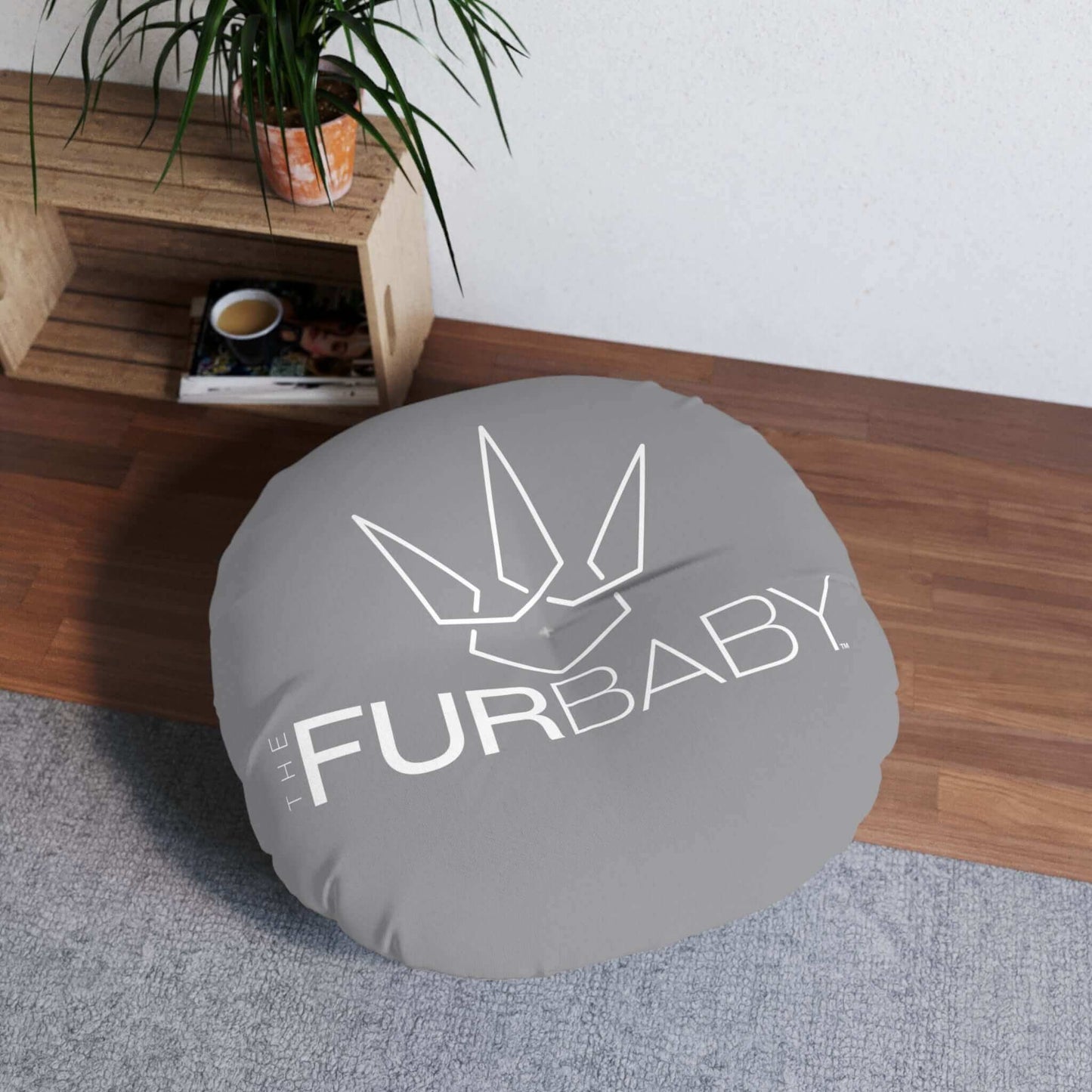 Pet Bed Pillow Round Grey Pebble