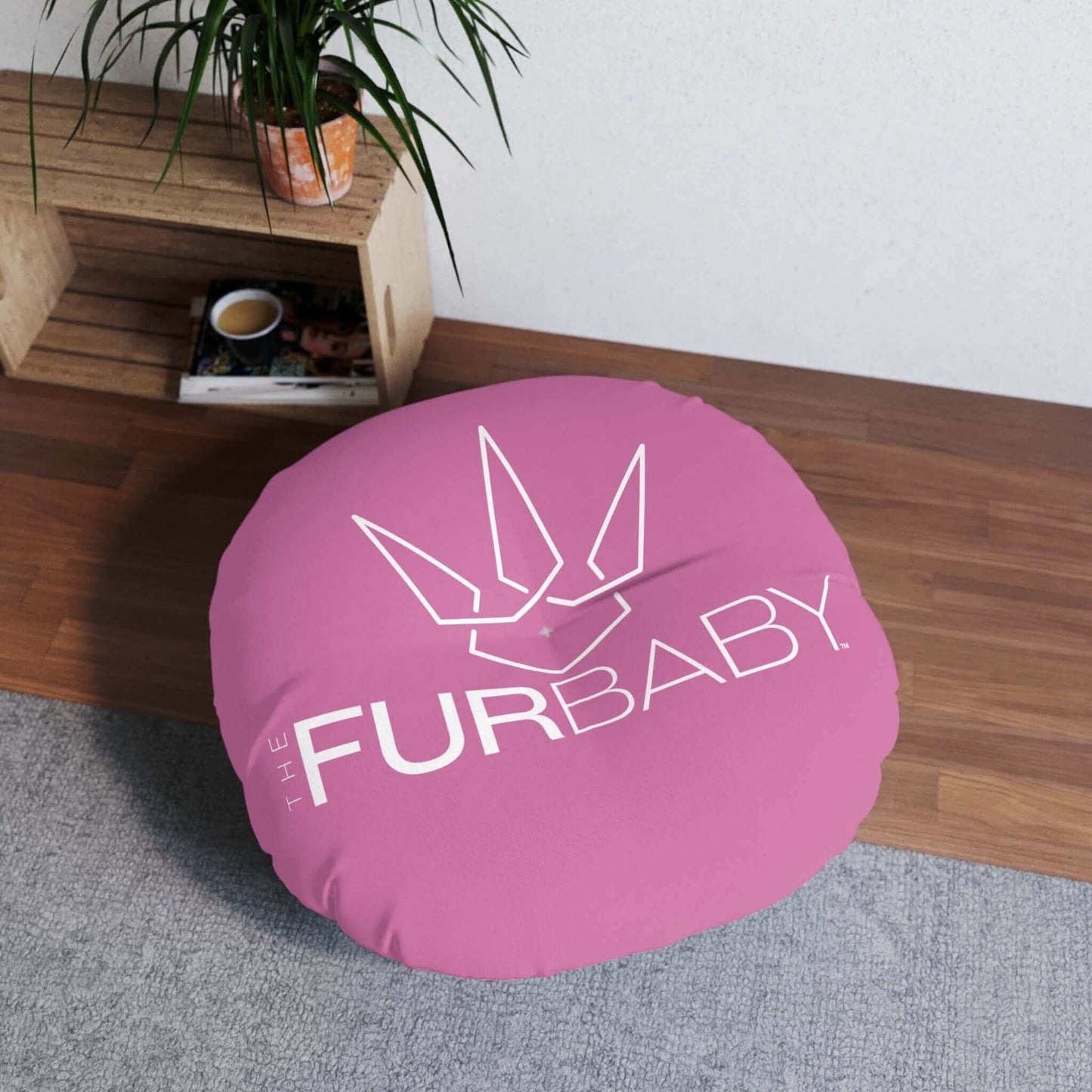 Pet Bed Pillow Round Pink