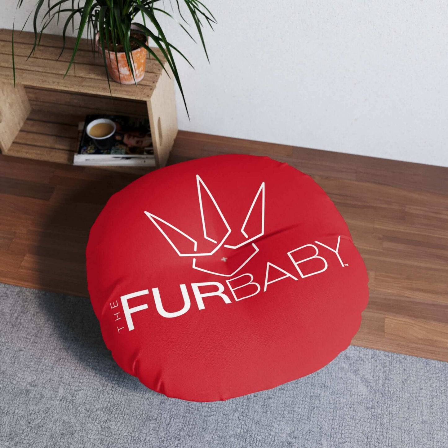 Pet Bed Pillow Round Red