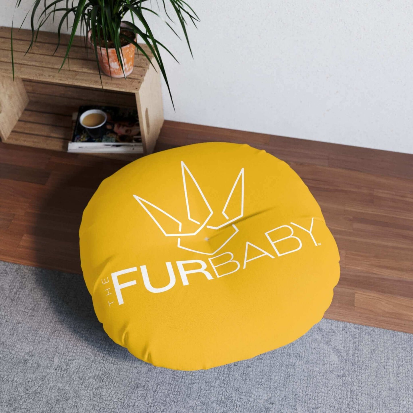 Pet Bed Pillow Round Yellow