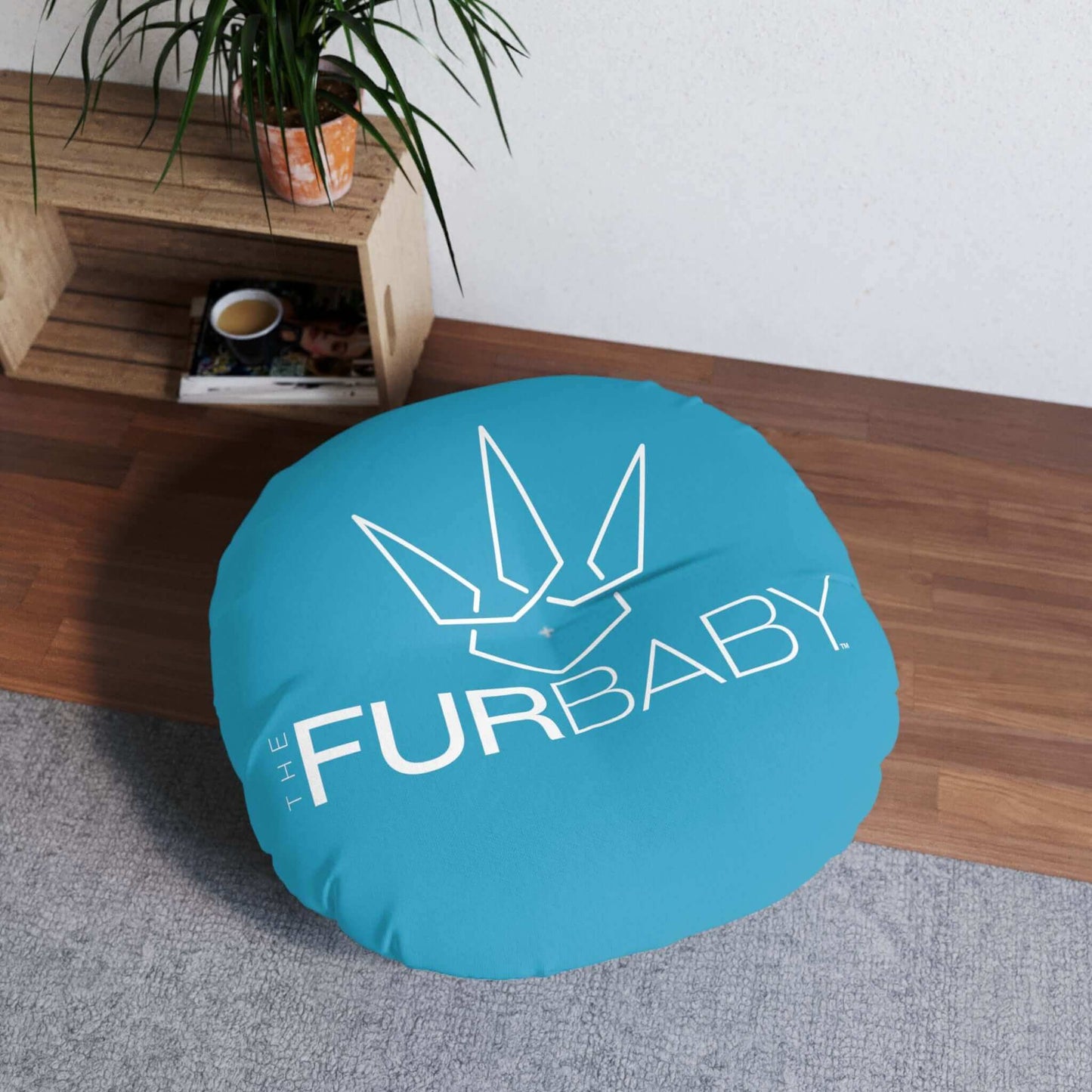 Pet Bed Pillow Round Turquoise