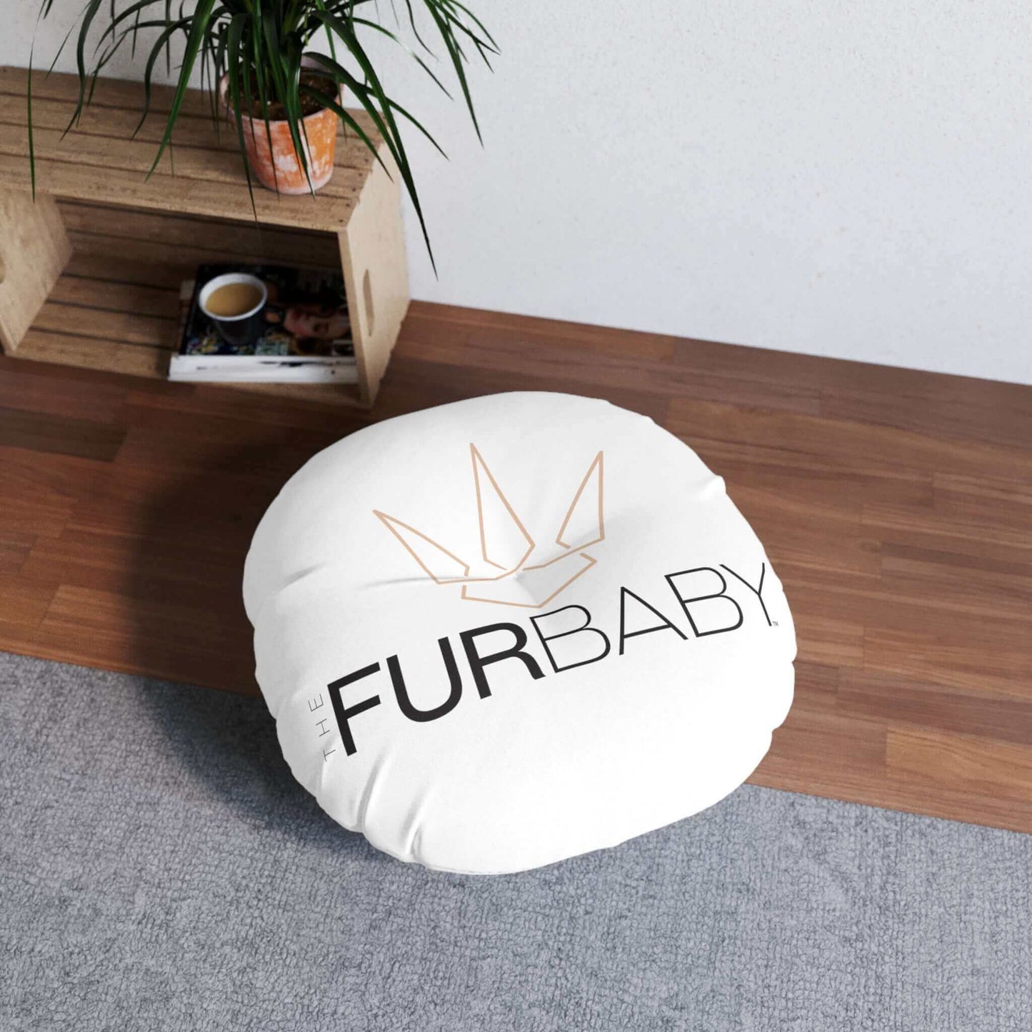 Pet Bed Pillow Round White