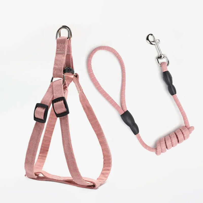 Adjustable Harness and Leash Set Pink