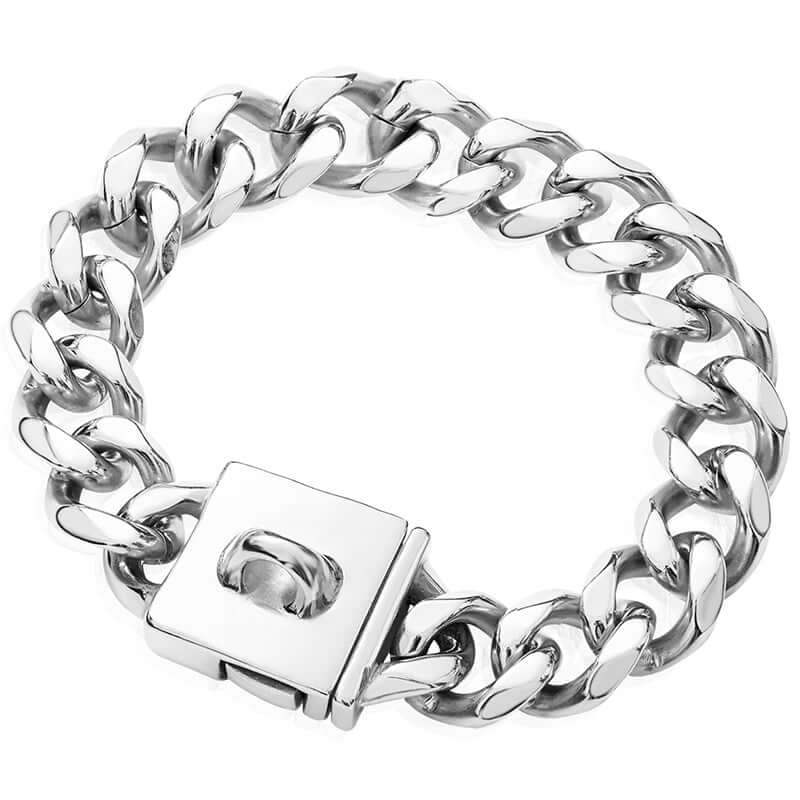 Cuban Collar Hand Polished Stainless Steel 23mm
