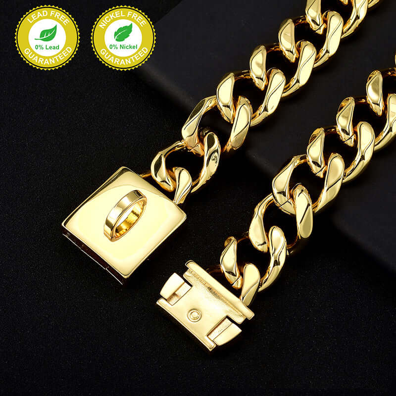 Cuban Collar 18K Gold Plated Stainless Steel 23mm