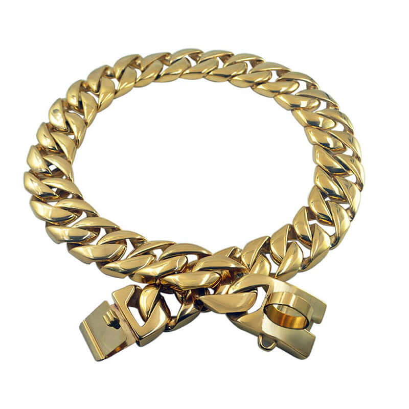 Cuban Dog Collar 32mm Gold
