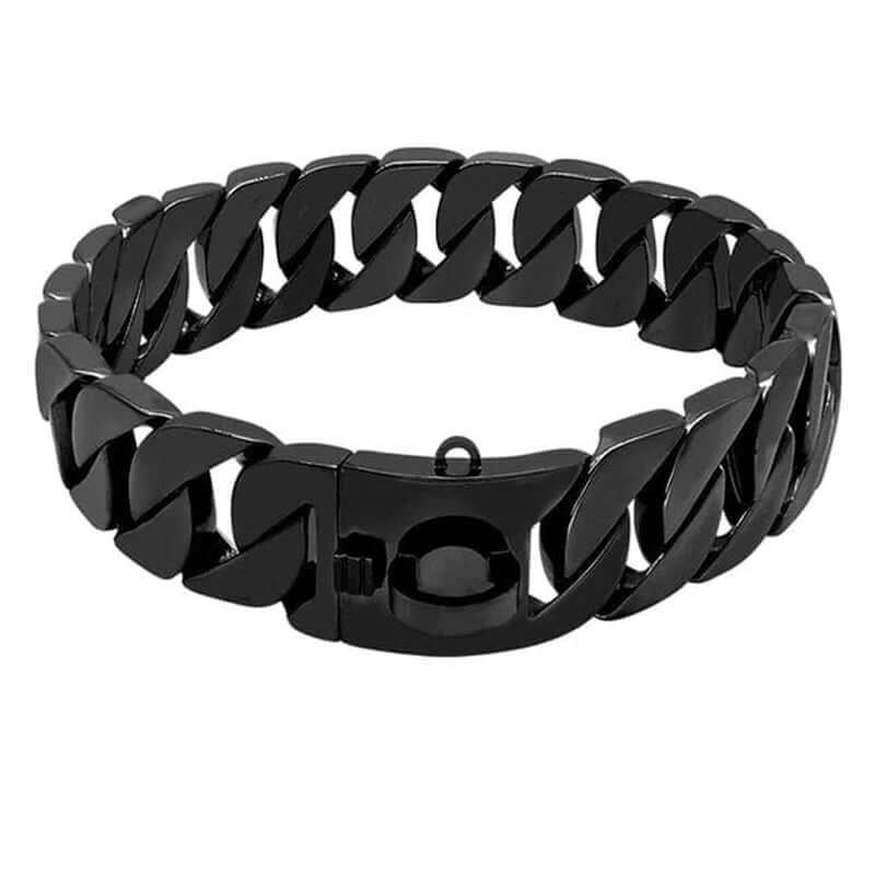 Cuban Dog Collar 32mm Black