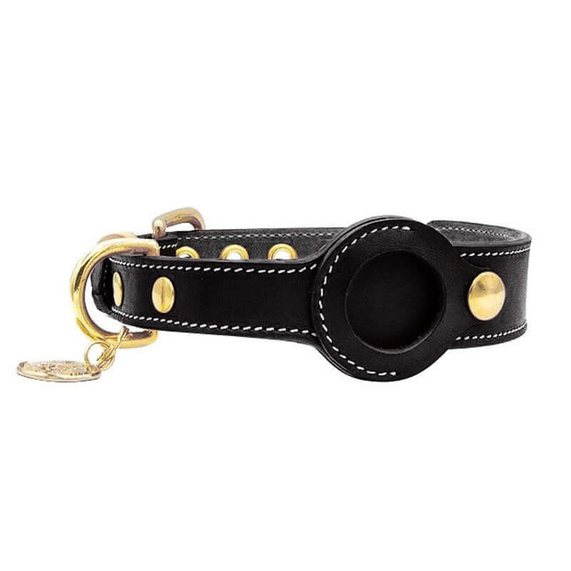 High Quality Genuine Leather AirTag Dog Collar