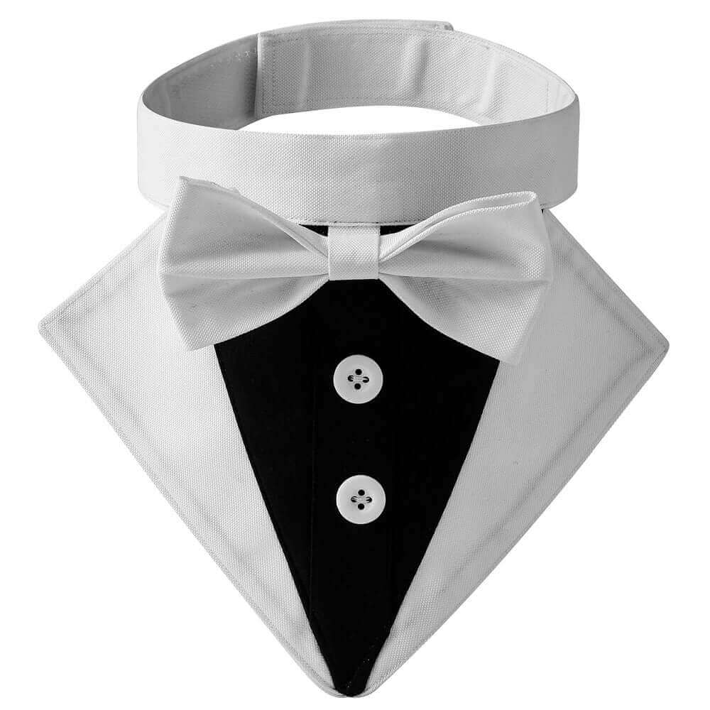 Dog Tuxedo Collar White
