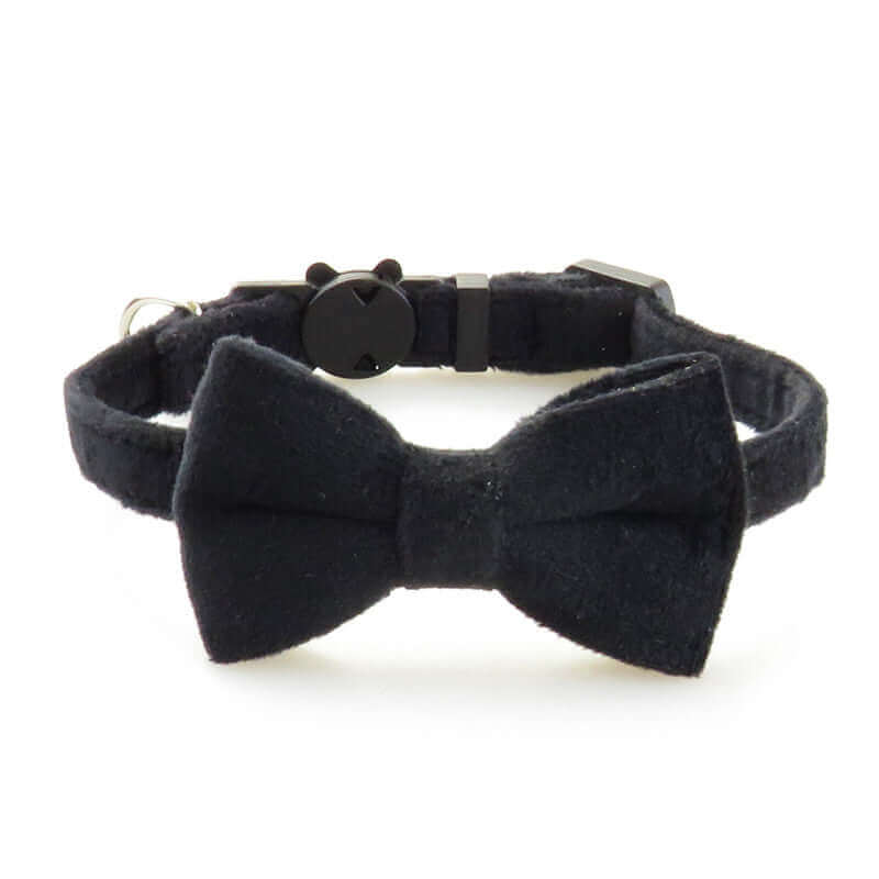 Velvet Kitten Cat Collar with Bell & Removable Bow