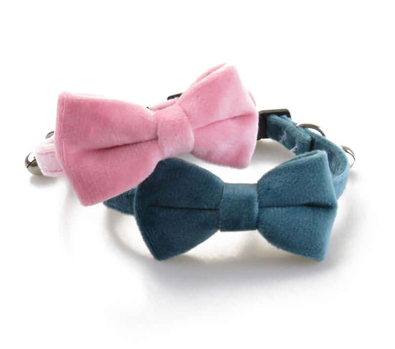 Velvet Kitten Cat Collar with Bell & Removable Bow.jpg