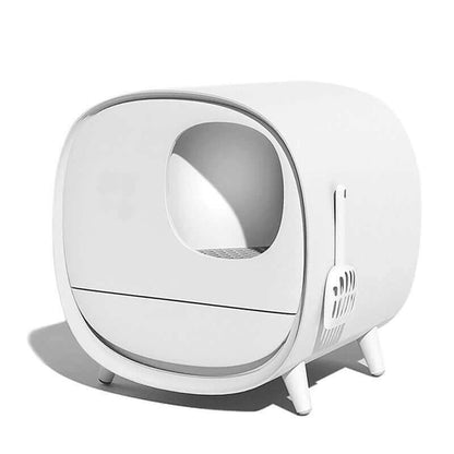 Luxury Large Automatic Cat Toilet Standard White