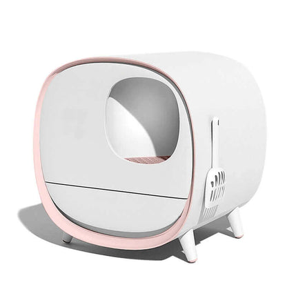 Luxury Large Automatic Cat Toilet Standard Pink