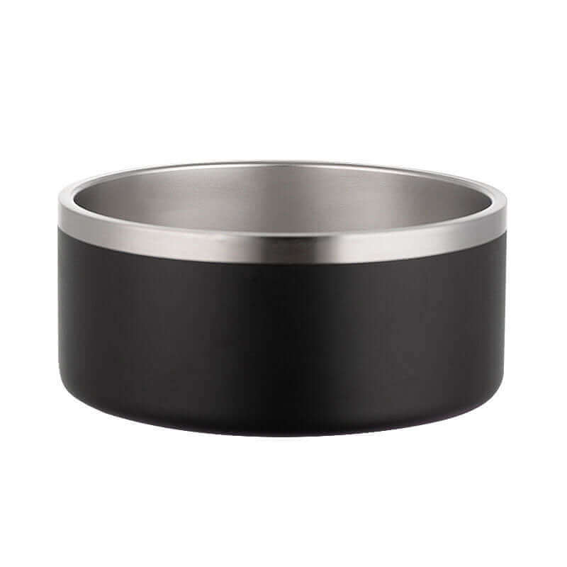 Double Wall Stainless Steel Pet Bowl - Black