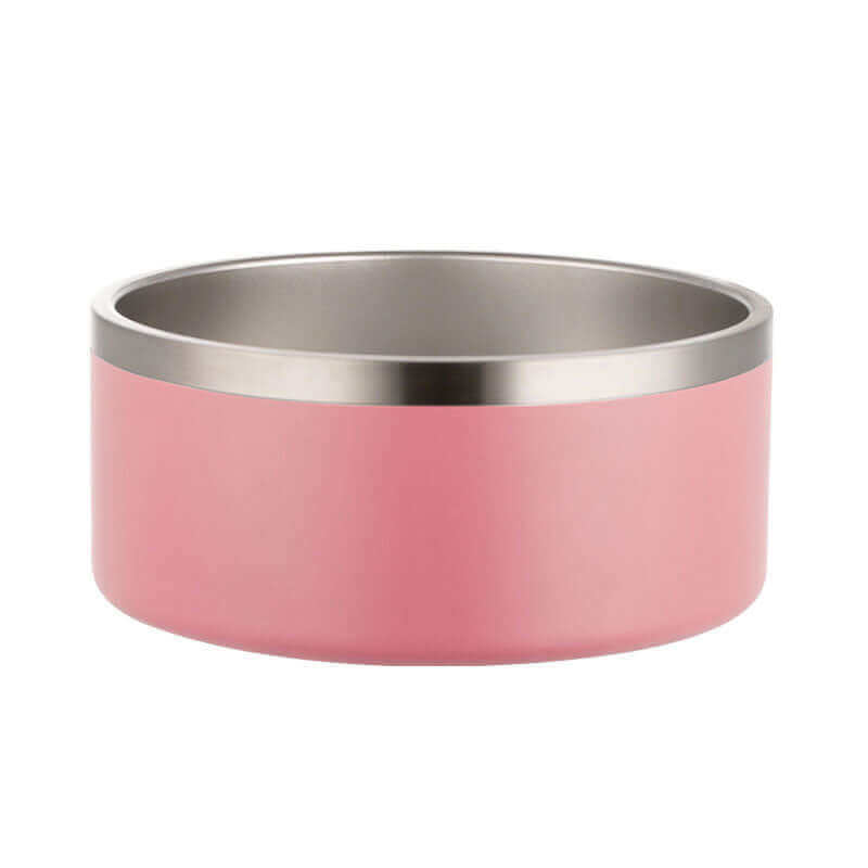 Double Wall Stainless Steel Pet Bowl - Pink