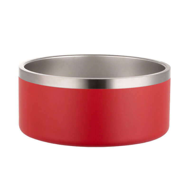 Double Wall Stainless Steel Pet Bowl - Red