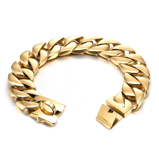 Cuban Dog Collar 32mm Gold