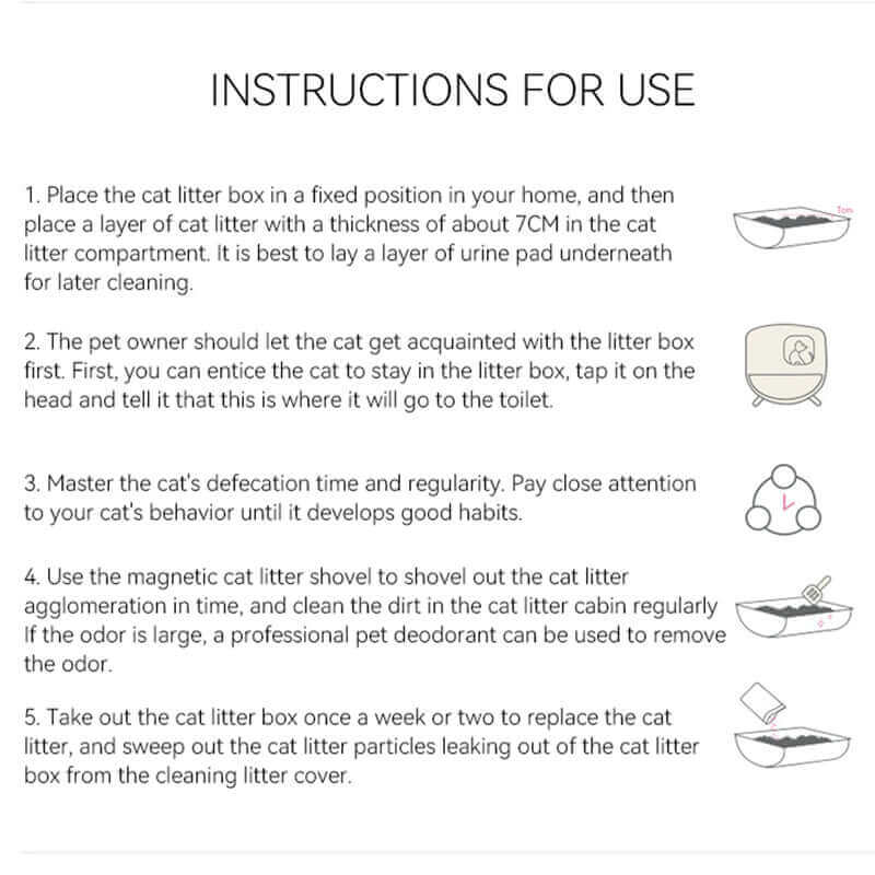 Luxury Large Automatic Cat Toilet Instructions