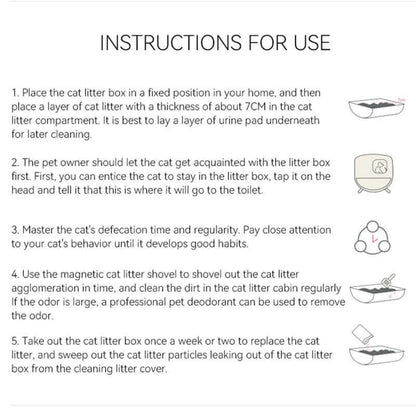 Luxury Large Automatic Cat Toilet Instructions